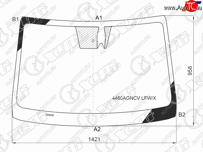 Стекло лобовое (Камера Место под датчик запотевания) Kia Cerato 21-  Forte 18-  K3 18- 4460AGNCV LFW/X