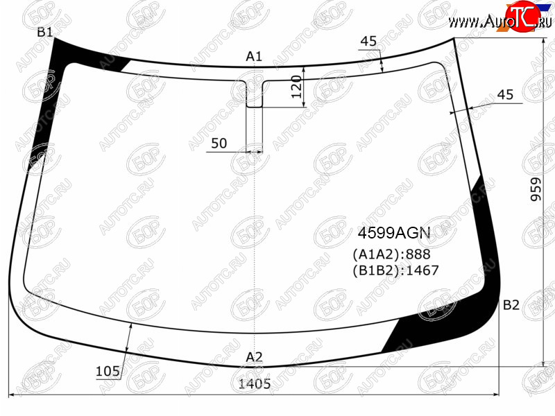 Стекло лобовое Datsun mi-Do 14-  on-DO 14-19  LADA Granta 11-  Granta Cross 18-  Granta Sport 13 4599AGN