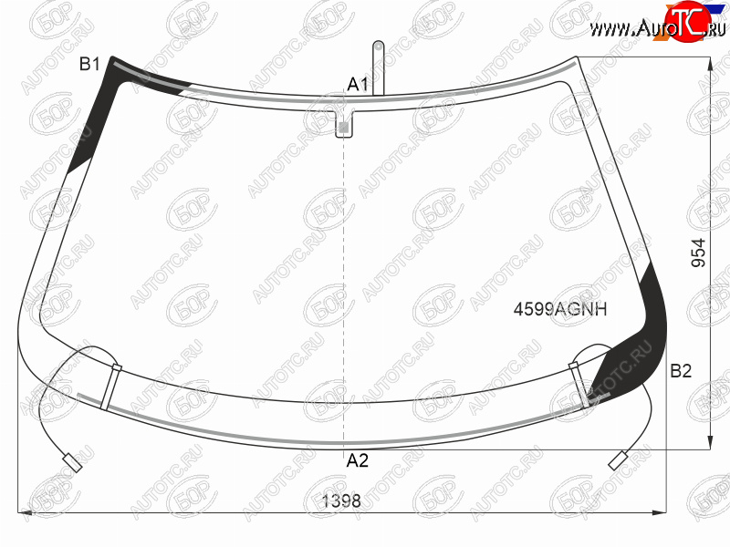 Стекло лобовое (Обогрев полный) Datsun mi-Do 14-  on-DO 14-19  LADA Granta 11-  Kalina Sport 14-1 4599AGNH