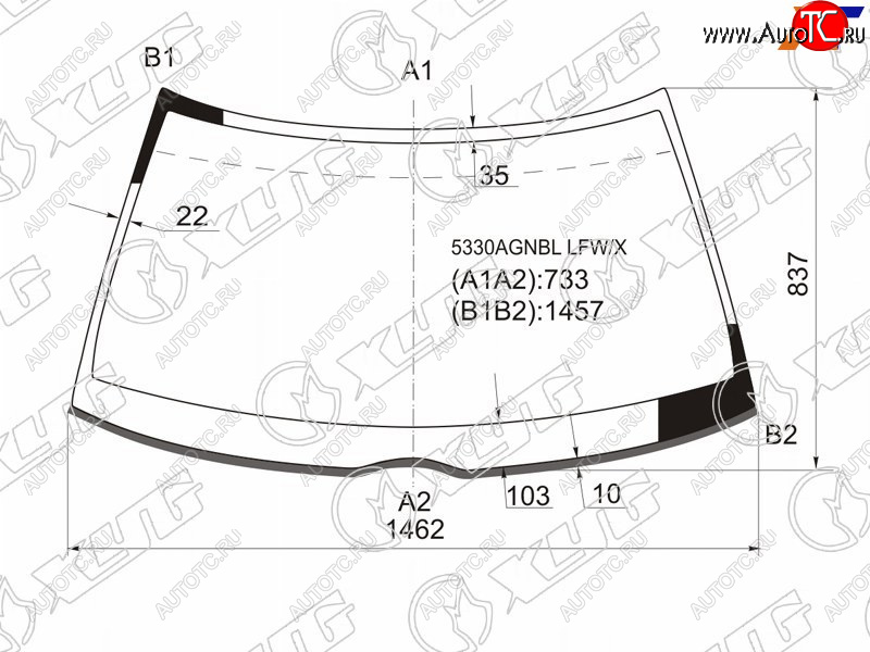 Стекло лобовое Mercedes-Benz E-Class 84-95 5330AGNBL LFW/X