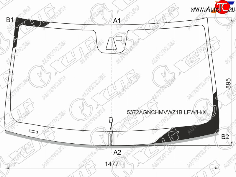 Стекло лобовое (Обогрев щеток Камера Датчик дождя Молдинг) Mercedes-Benz CLS-Class 10-14 5372AGNCHMVWZ1B LFW/H/X