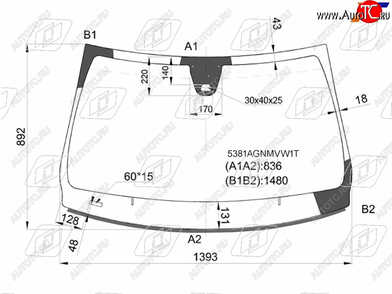 Стекло лобовое (Датчик дождя Молдинг) Mercedes-Benz A-Class 15-18  CLA-Class 13-19  GLA-Class 13- 5381AGNMVW1T