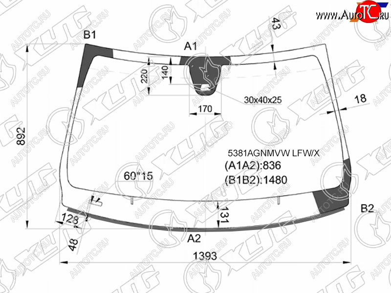 Стекло лобовое (Датчик дождя Молдинг) Mercedes-Benz A-Class 15-18  CLA-Class 13-19  GLA-Class 13- 5381AGNMVW LFW/X