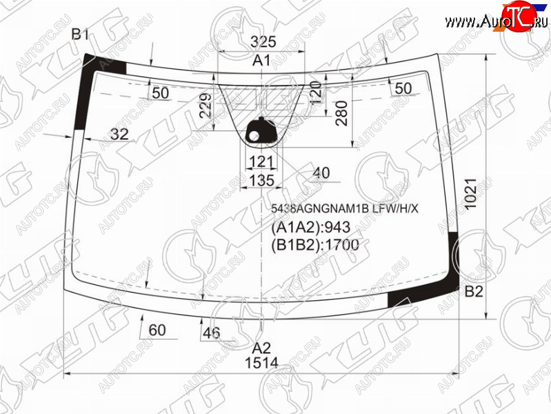 Стекло лобовое (Антенна Датчик дождя) Mercedes-Benz Viano 03-14  Vito 03-14 5438AGNGNAM1B LFW/H/X