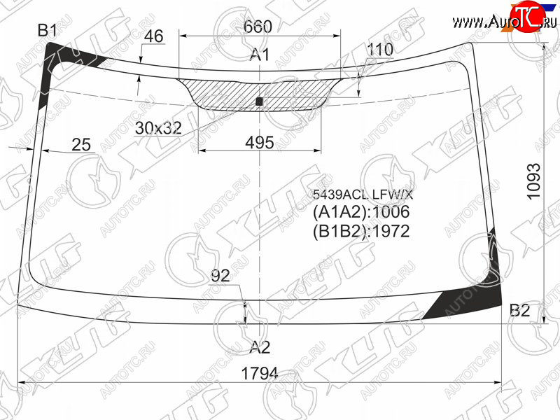 Стекло лобовое Mercedes-Benz Sprinter 06-18  Volkswagen Crafter 06-16 5439ACL LFW/X