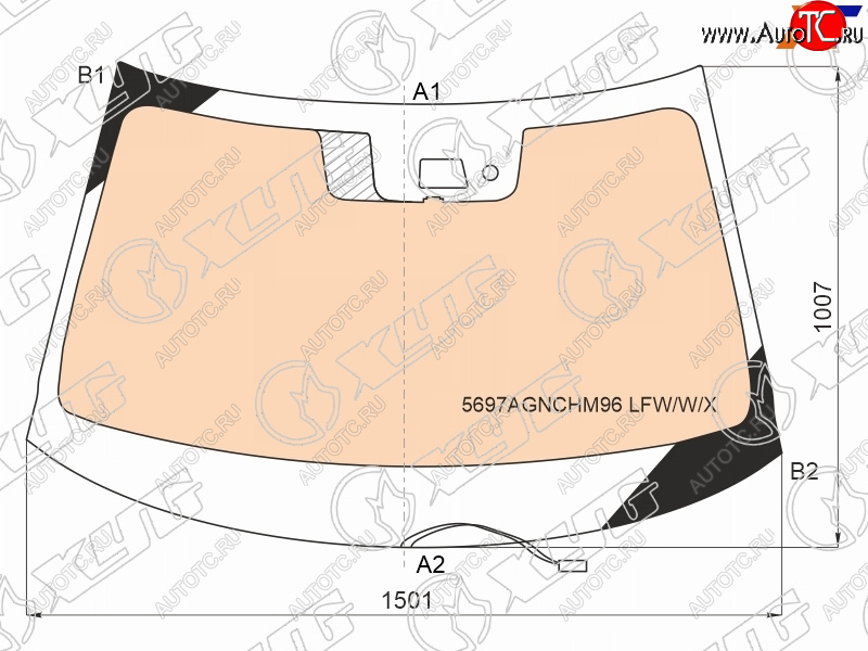 Стекло лобовое (Обогрев полный Камера Датчик дождя) Mitsubishi Outlander 18-22 5697AGNCHM96 LFW/W/X