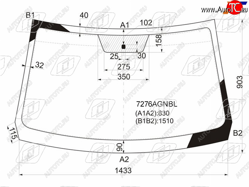 Стекло лобовое Nissan Terrano 14-22  Renault Duster 10-21  Sandero 09-14  Dacia Duster 10-17  Sa 7276AGNBL