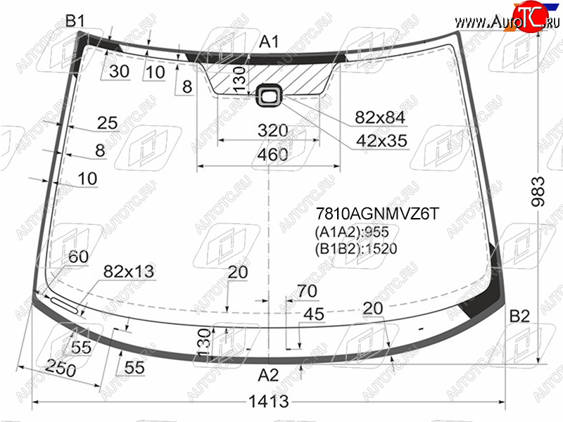 Стекло лобовое (Датчик дождя Молдинг) Skoda Octavia 08-13 7810AGNMVZ6T