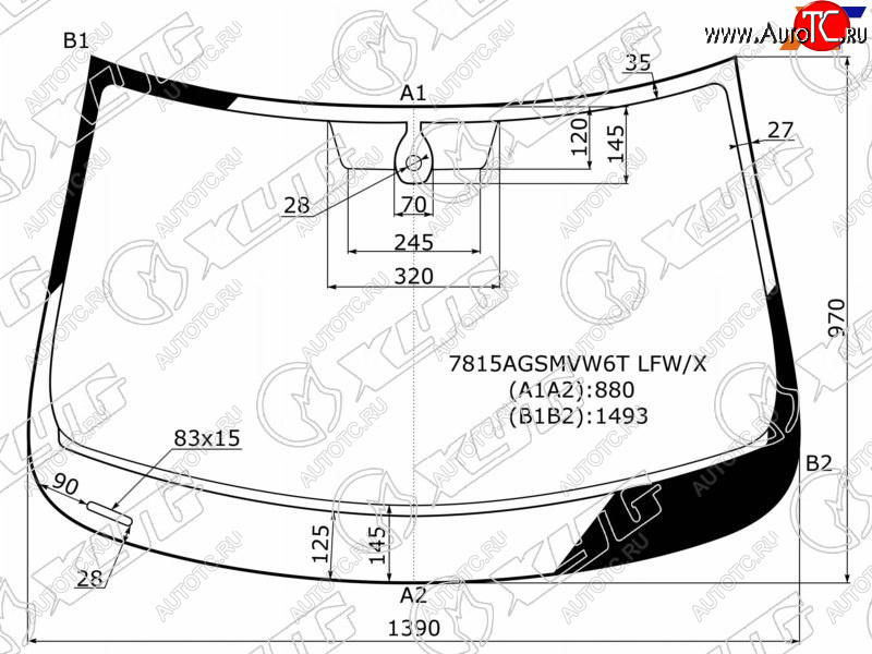 Стекло лобовое (Датчик дождя Круглый датчик дождя) Skoda Rapid 12-20  Volkswagen Polo 20-22 7815AGSMVW6T LFW/X