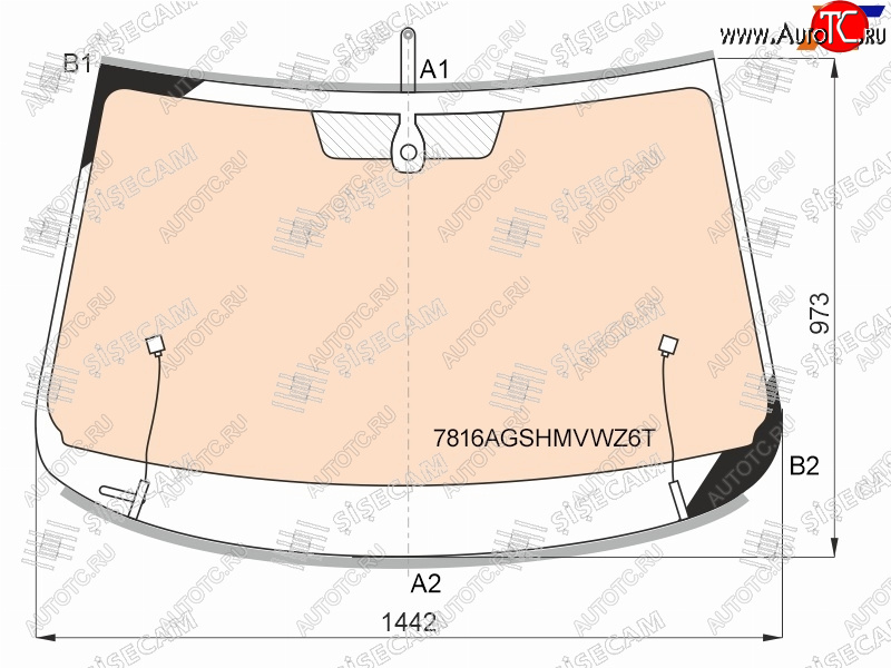 Стекло лобовое (Обогрев полный Датчик дождя Молдинг) Skoda Octavia 16-20 7816AGSHMVWZ6T