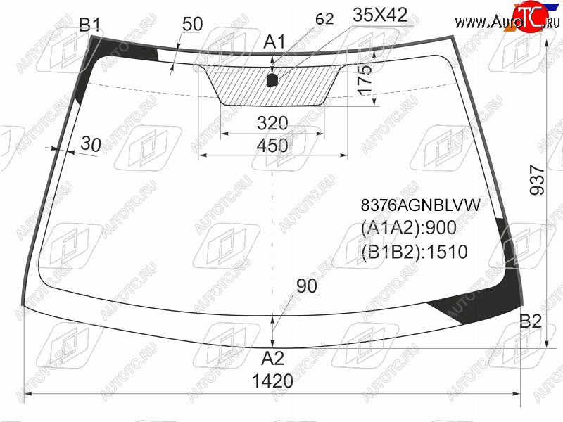 Стекло лобовое (Молдинг) Toyota Corolla (E150) 06-13  Corolla USA (E150) 08-13 8376AGNBLVW