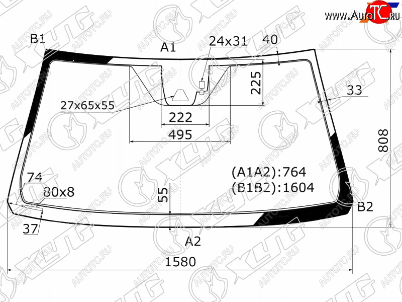 Стекло лобовое (Камера Датчик дождя) Toyota Land Cruiser (J200) 15-21  Lexus LX 15-23 8378AGNBLCMV1B LFW/X