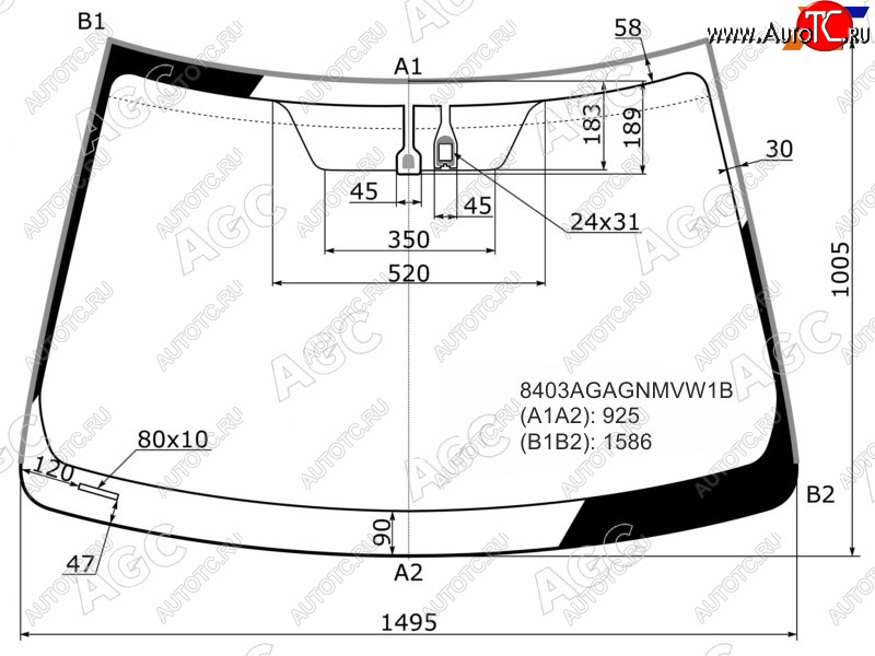 Стекло лобовое (Датчик дождя Молдинг) Toyota Camry (XV50) 11-21  Camry UAEUSA 11-17 8403AGAGNMVW1B