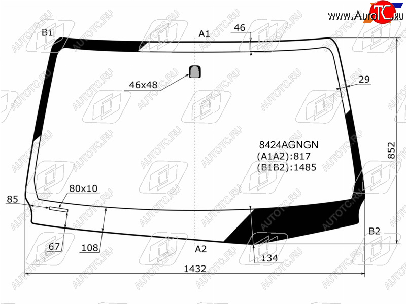 Стекло лобовое Toyota Hilux Pick Up 15-  Fortuner 15- 8424AGNGN