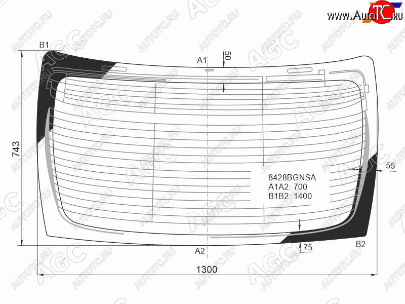 Стекло заднее (Цвет зеленый Обогрев Антенна) Toyota Camry (XV70) 17-  Camry UAEUSA 17- 8428BGNSA