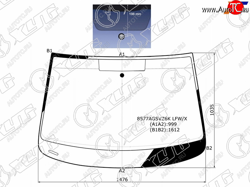 Стекло лобовое Volkswagen Touran 03-15 8577AGSVZ6K LFW/X