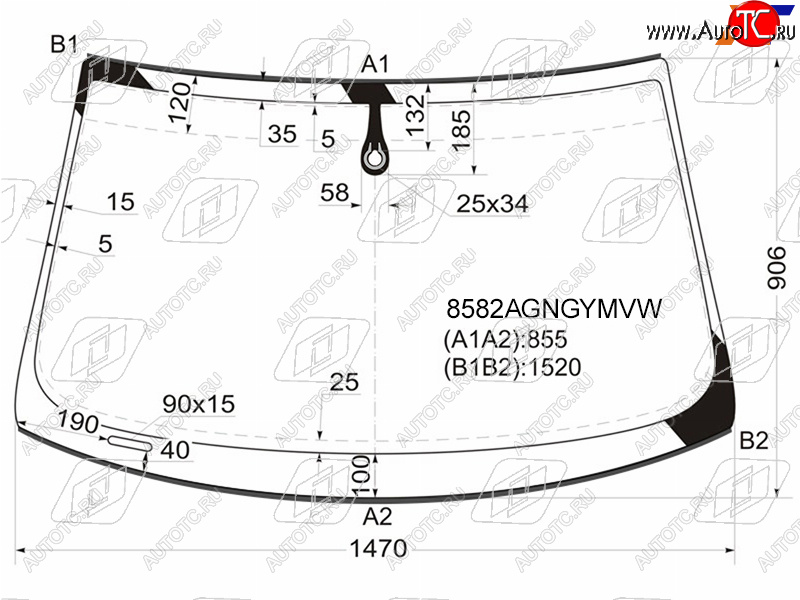 Стекло лобовое (Датчик дождя Молдинг) Audi A6 04-10  A6 allroad quattro 06-12  S6 06-11 8582AGNGYMVW