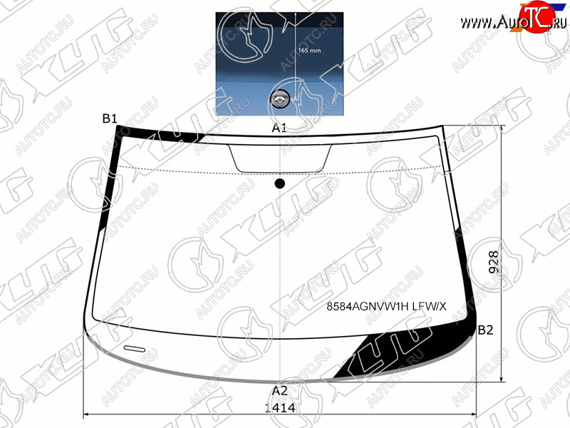 Стекло лобовое (Молдинг) Volkswagen Passat 05-11 8584AGNVW1H LFW/X