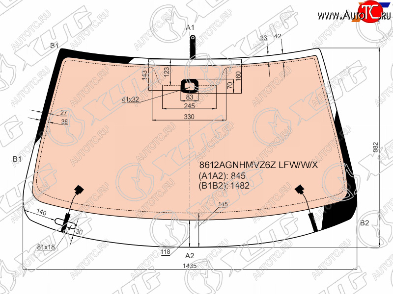 Стекло лобовое с полным обогревом + дд (для Российского рынка) VOLKSWAGEN JETTA 4D SED 10-15         8612AGNHMVZ6Z LFW/W/X