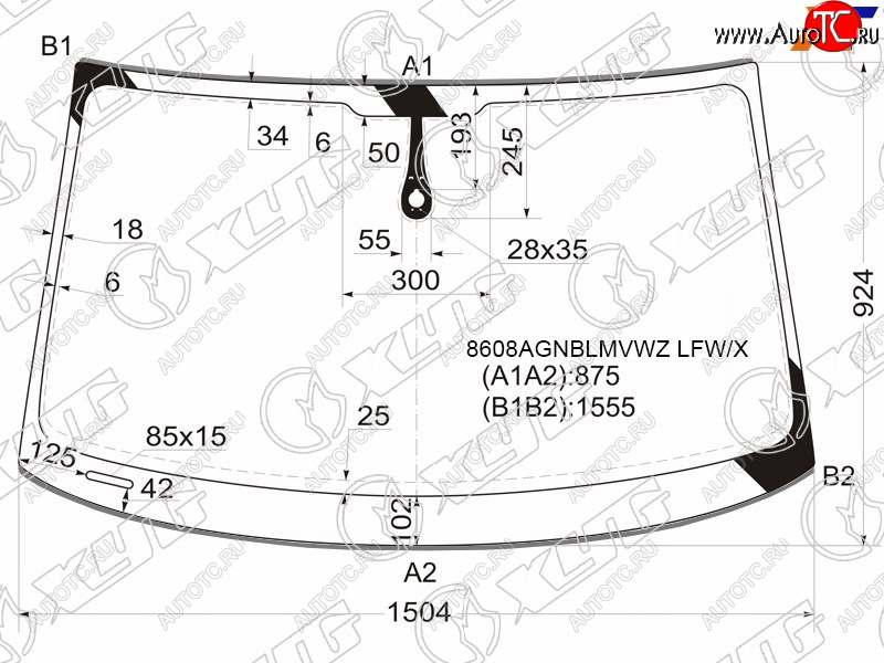 Стекло лобовое (Датчик дождя Молдинг) Audi A7 10-14 8608AGNBLMVWZ LFW/X