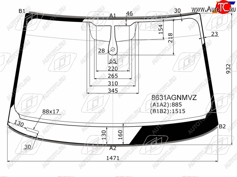 Стекло лобовое (Датчик дождя Молдинг) Audi A4 15- 8631AGNMVZ