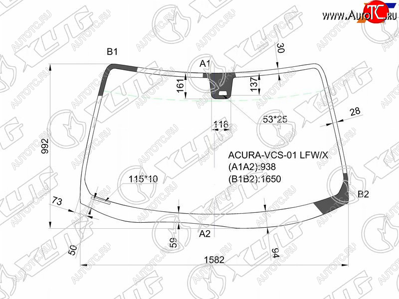 Стекло лобовое + дд ACURA MDX 01-06                                                                  ACURA-VCS-01 LFW/X