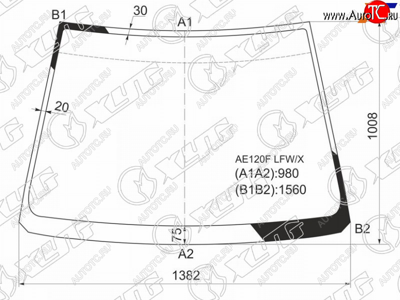 Стекло лобовое Toyota Corolla Spacio (E120) 01-07  Corolla Verso 01-04 AE120F LFW/X