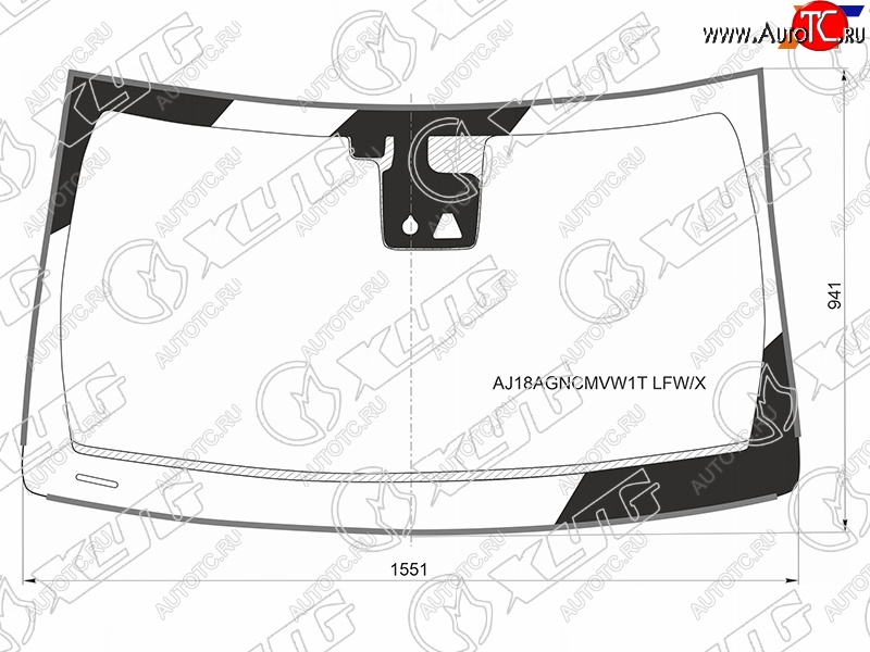 Стекло лобовое (Камера Датчик дождя Молдинг) Dodge Durango 14-20  Jeep Grand Cherokee 13-18 AJ18AGNCMVW1T LFW/X