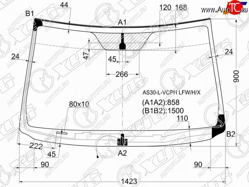 Стекло лобовое (Обогрев щеток Молдинг) Toyota RAV4 (XA30) 05-13  Vanguard 07-13 AS30-L-VCPH LFW/H/X