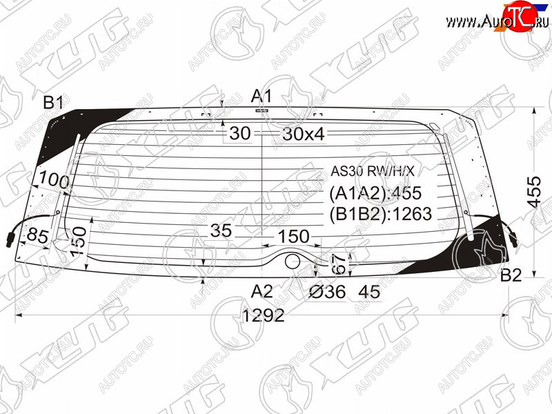 Стекло заднее (Цвет зеленый Обогрев) Toyota RAV4 (XA30) 05-13  Vanguard 07-13 AS30 RW/H/X