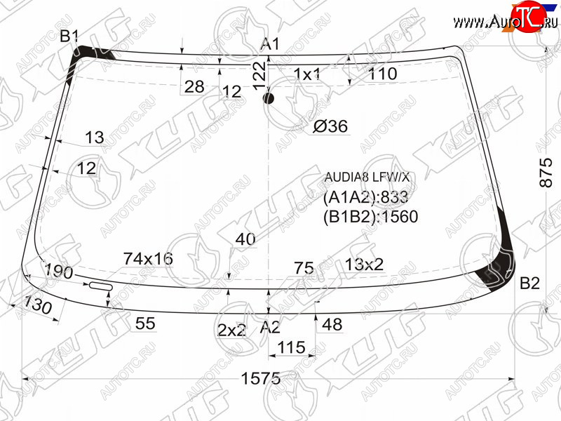 Стекло лобовое (Без выреза) Audi A8 94-02 AUDIA8 LFW/X