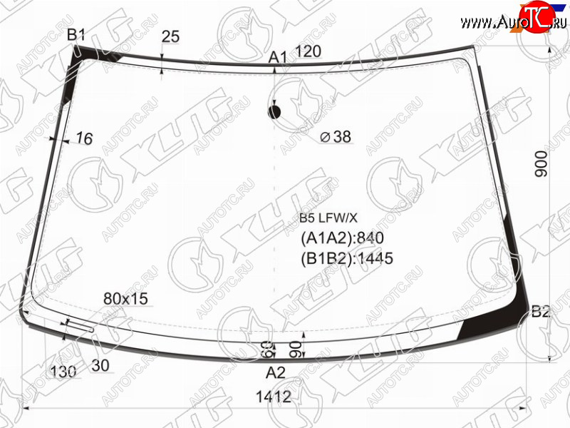 Стекло лобовое (Молдинг) Volkswagen Passat 96-05  Skoda Superb 02-08 B5 LFW/X