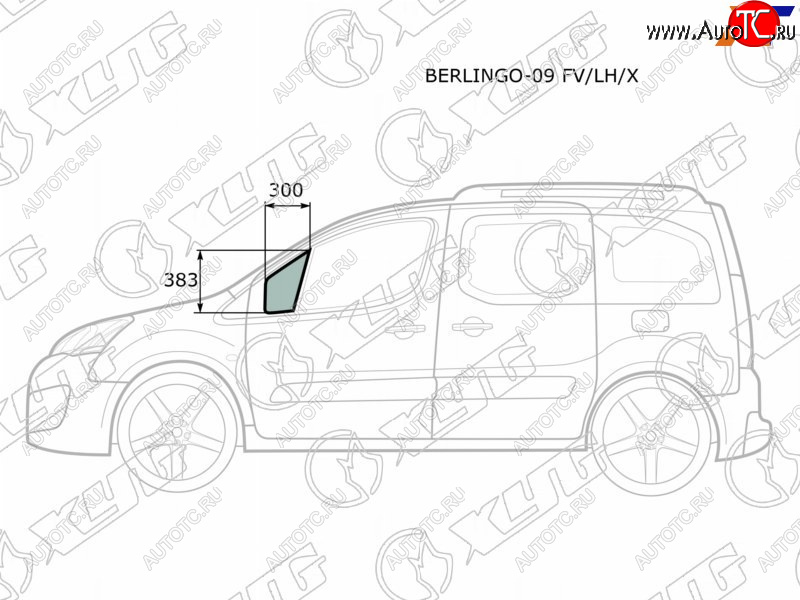 Стекло форточки (уголок) переднее левое CITROEN BERLINGO/PEUGEOT PARTNER 08- XYG BERLINGO-09 FV/LH/X, berlingo09fvlhx BERLINGO-09 FV/LH/X