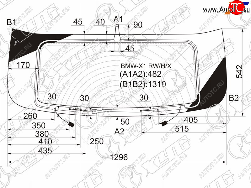 Стекло заднее (Цвет зеленый Обогрев Антенна) BMW X1 09-15 BMW-X1 RW/H/X