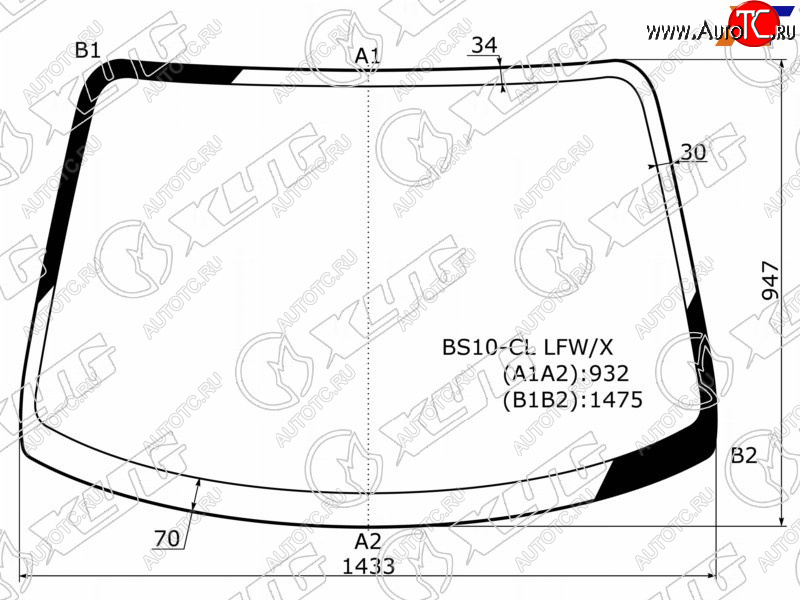 Стекло лобовое Toyota Ipsum (SXM10) 96-01  Picnic 96-01 BS10-CL LFW/X