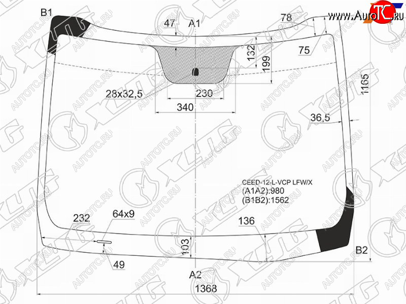 Стекло лобовое Kia Ceed 12-18 CEED-12-L-VCP LFW/X