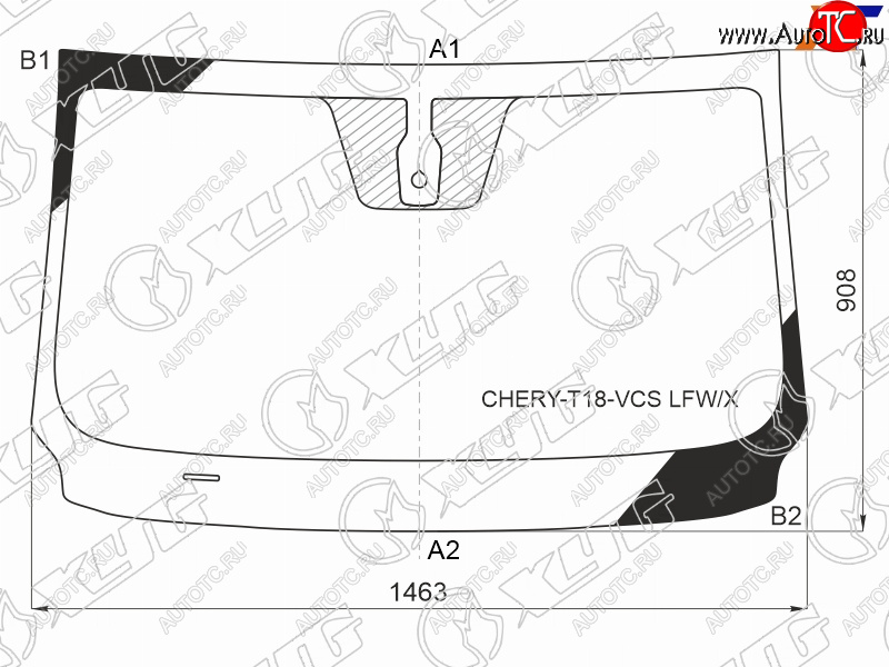 Стекло лобовое (Датчик дождя) Chery Tiggo 4 17-23  Tiggo 4 Pro 20-  Tiggo 7 Pro 19-  Tiggo 8 19-2 CHERY-T18-VCS LFW/X