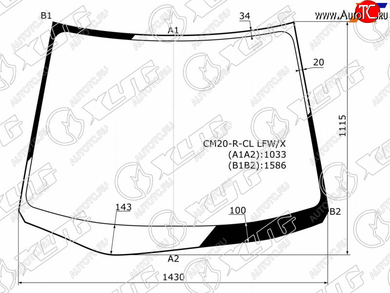 Стекло лобовое Toyota Ipsum (ACM20) 01-09 CM20-R-CL LFW/X