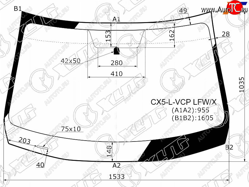 Стекло лобовое Mazda CX-5 11-17 CX5-L-VCP LFW/X