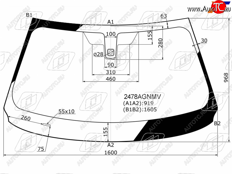 Стекло лобовое (Датчик дождя) BMW X6 14-20 2478AGNMV