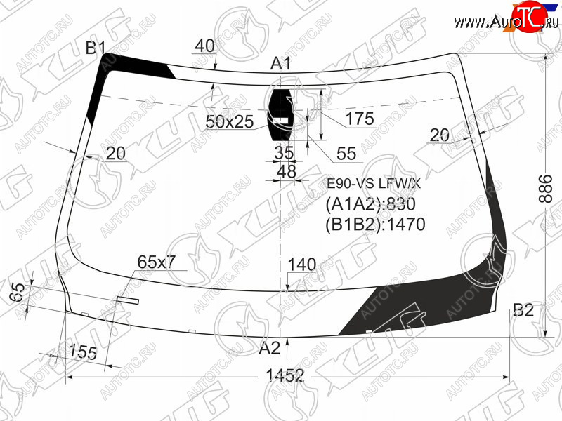 Стекло лобовое (Датчик дождя) BMW 3-Series 05-14  M3 06-13 E90-VS LFW/X