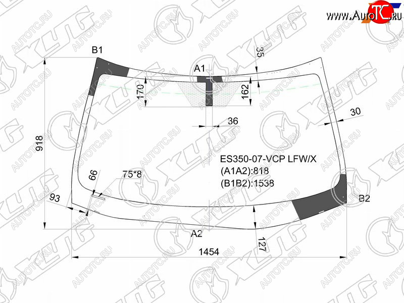 Стекло лобовое Lexus ES 06-12 ES350-07-VCP LFW/X