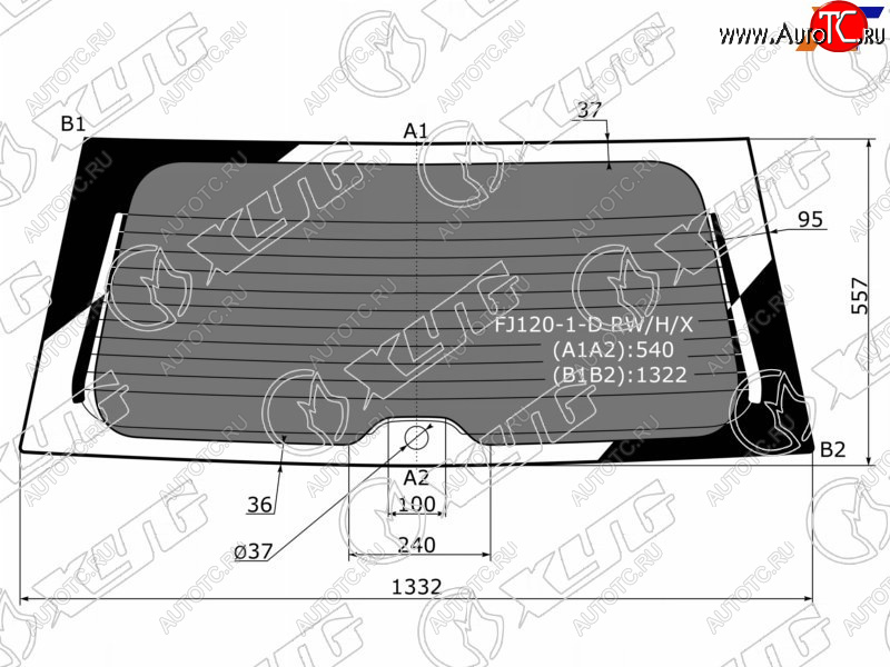 Стекло заднее (Затемненное Обогрев) Toyota Land Cruiser Prado (J120) 02-09  Lexus GX 02-09 FJ120-1-D RW/H/X