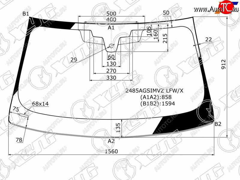 Стекло лобовое (Датчик дождя Молдинг 4D SED5D WGN) BMW 5-Series 16-  M5 17-20 2485AGSIMVZ LFW/X