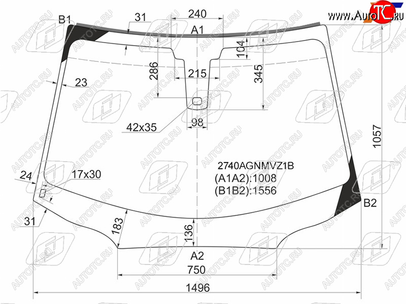 Стекло лобовое (Датчик дождя Молдинг) Citroen C5 08-17 2740AGNMVZ1B