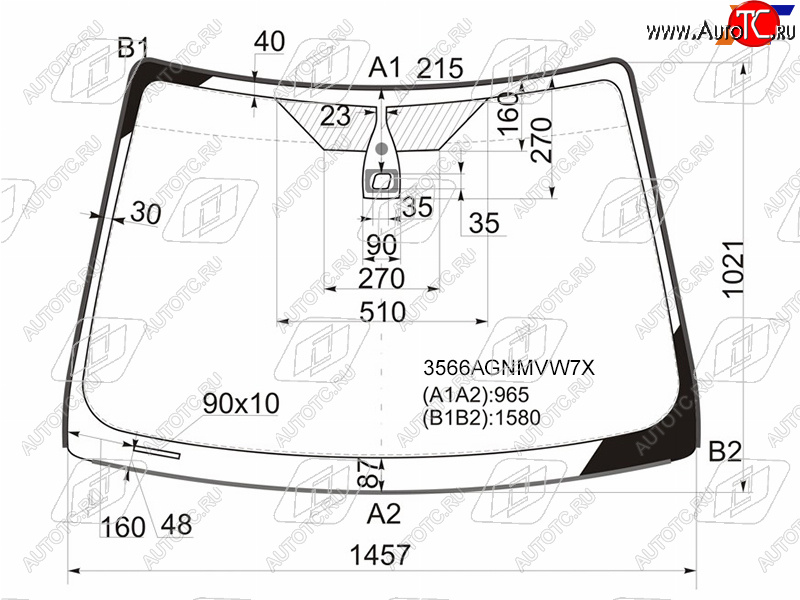 Стекло лобовое (Датчик дождя Молдинг) Ford Focus 04-11  Focus RS 09-11  Focus ST 05-10 3566AGNMVW7X