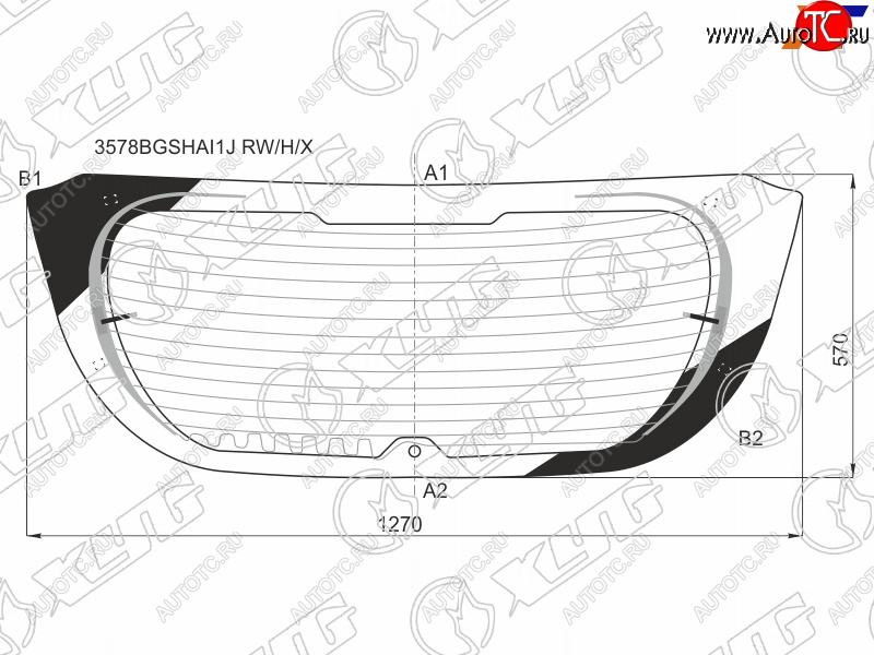 Стекло заднее (Цвет зеленый Обогрев Антенна) Ford Focus 14-19 3578BGSHAI1J RW/H/X