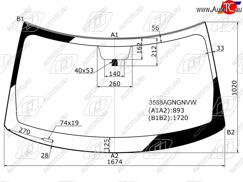 Стекло лобовое (Молдинг) Ford Explorer 10-19 3588AGNGNVW