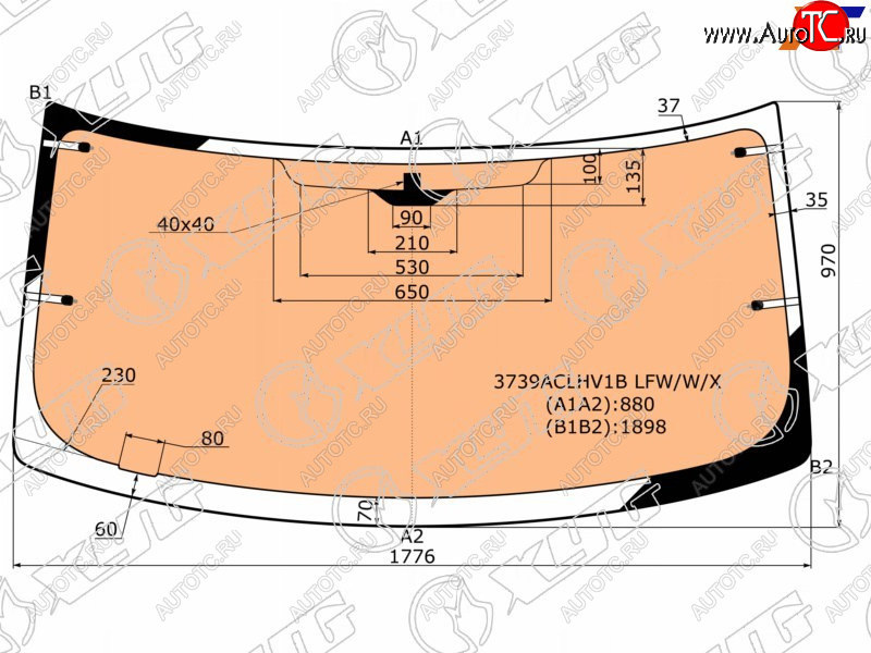 Стекло лобовое (Обогрев полный) Ford Transit 00-14 3739ACLHV1B LFW/W/X