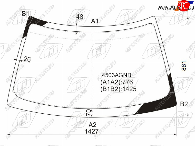 Стекло лобовое LADA 2110 95-14  2111 97-14  2112 99-09  Priora 07-18                              4503AGNBL